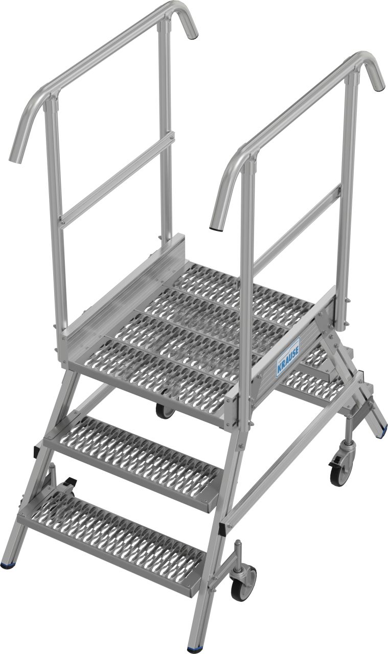 Krause STABILO Professional gurítható dobogó R13 profilrácsos lépcsőfokokkal, két oldalon járható, 2x3 fokos termék fő termékképe